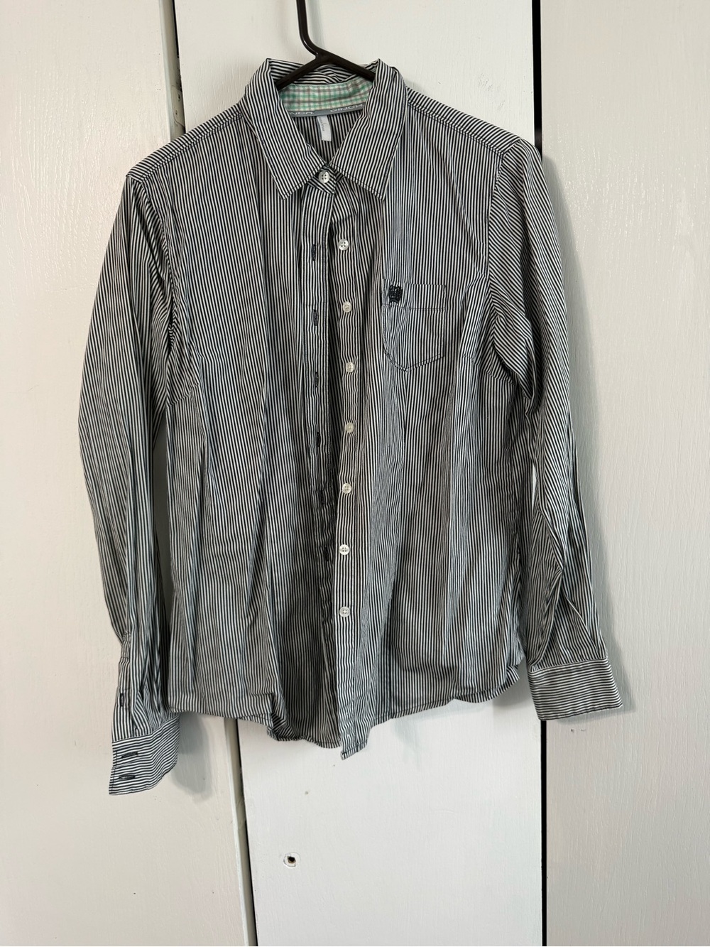 Cinch Black and White Striped Button-Down Shirt